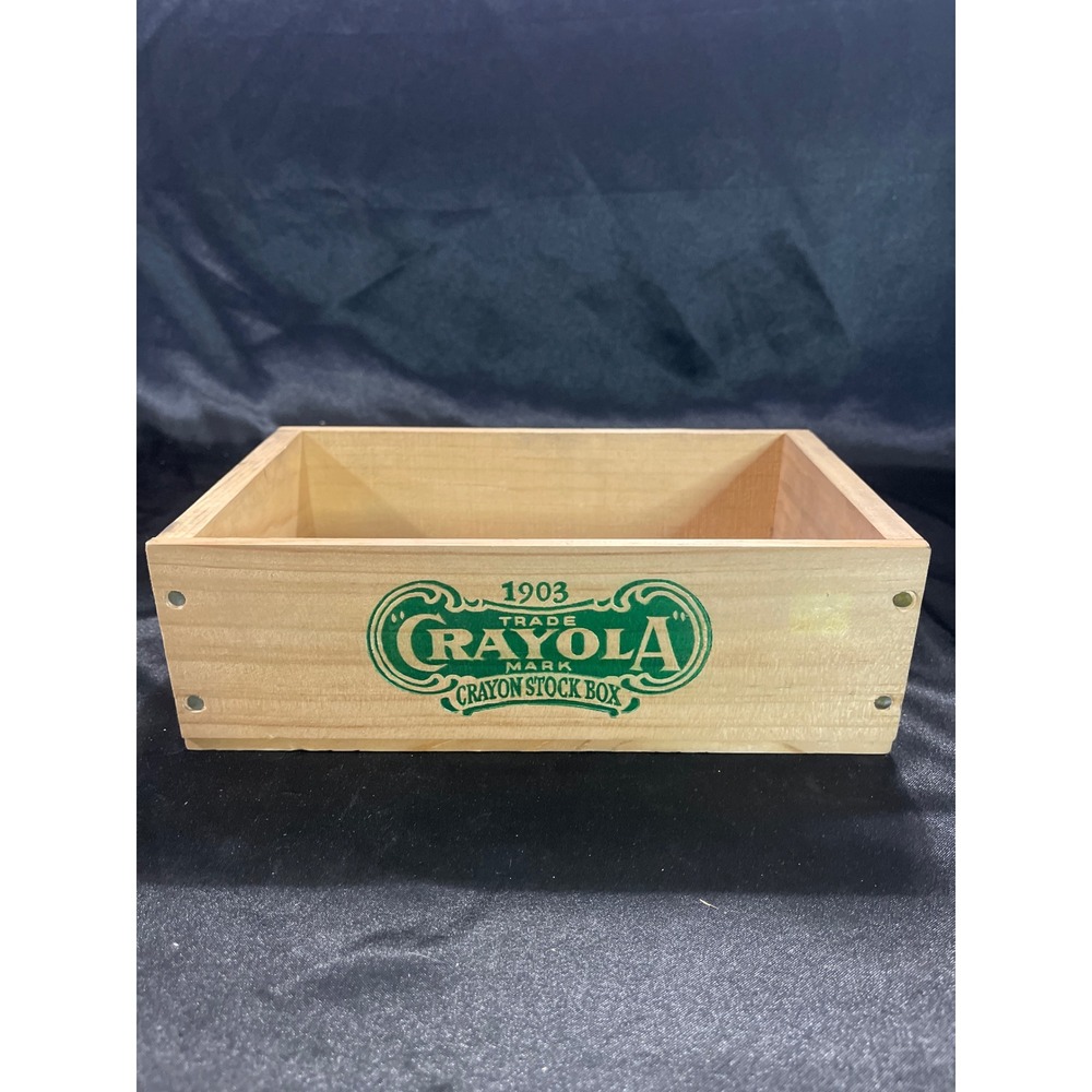 Crayola 1903 Trade Mark Wooden Crayon Stock Box Vintage Style Storage Crate